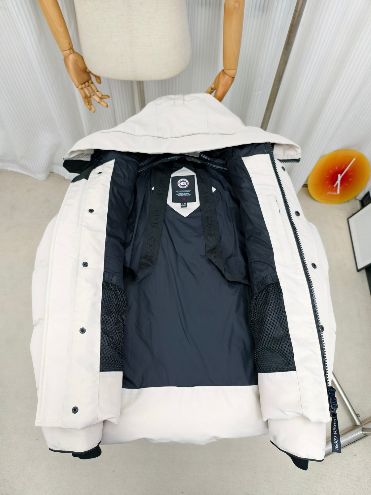 Canada Goose Ivory White Quilted Hooded Puffer Jacket