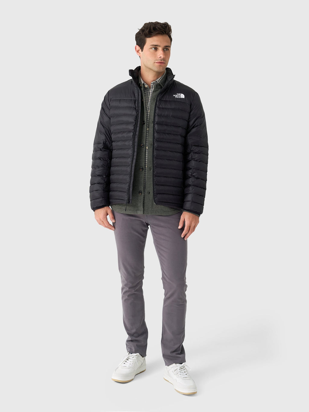 The North Face Black Stand Collar Quilted Jacket