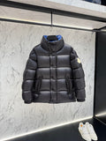 Moncler Black Blue Lining High Collar Puffer Jacket
