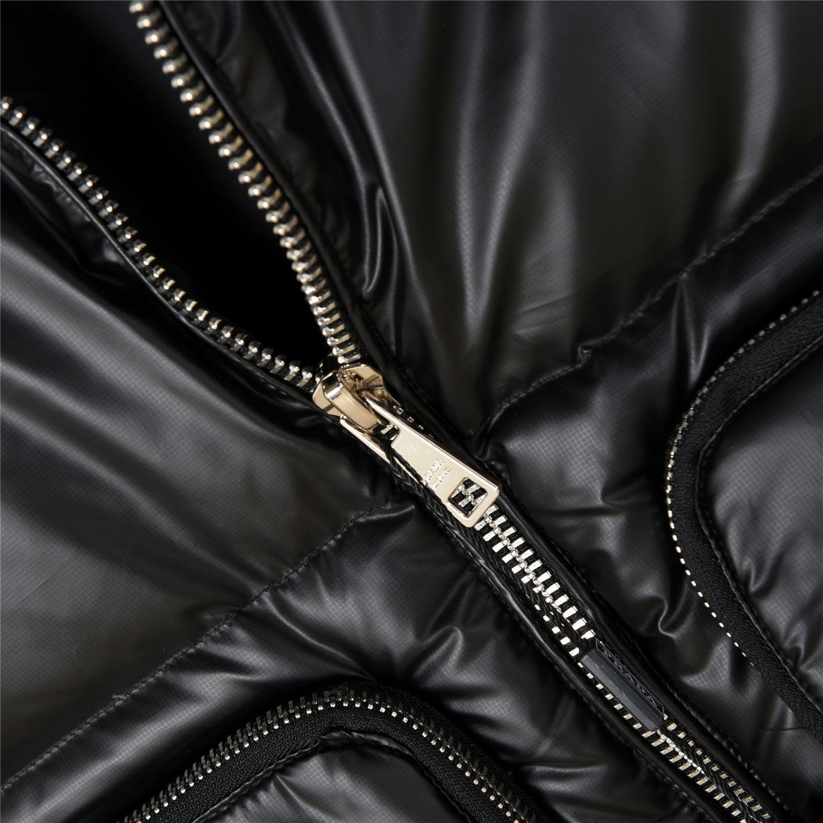 Prada Black Glossy Quilted Puffer Vest