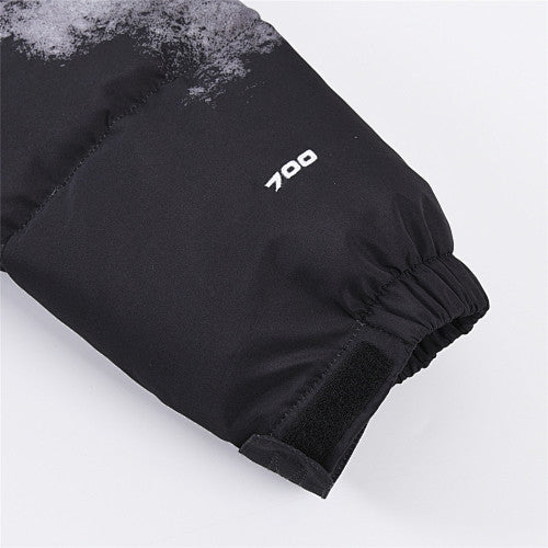 The North Face Black White Cloud Print Puffer Jacket