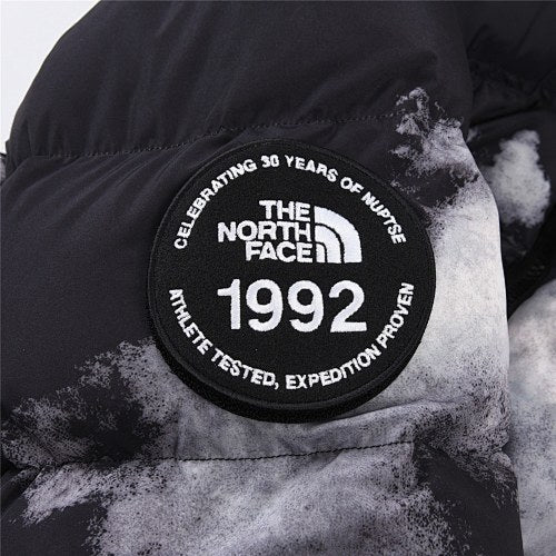 The North Face Black White Cloud Print Puffer Jacket
