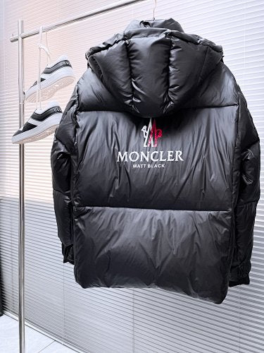 Moncler Black Hooded Puffer Jacket with Back Logo