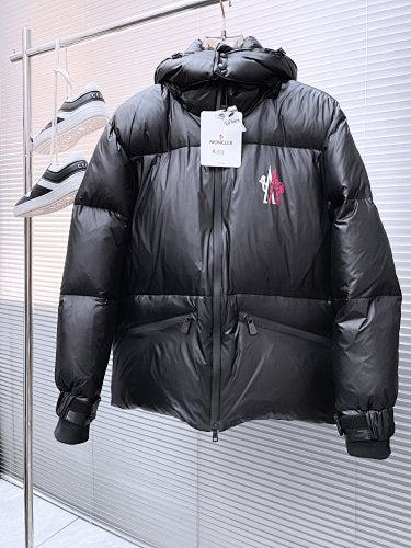 Moncler Black Hooded Puffer Jacket with Back Logo