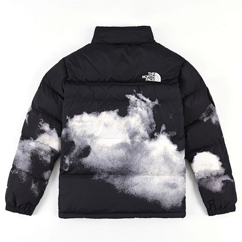 The North Face Black White Cloud Print Puffer Jacket