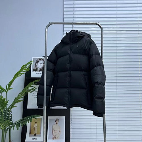 The North Face Black Tonal Logo Hooded Puffer Jacket