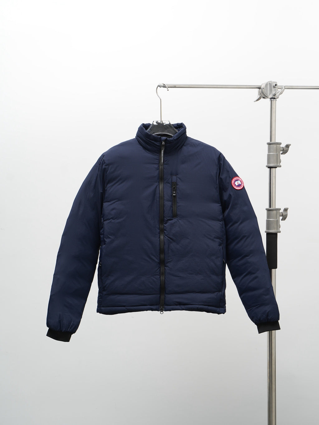Canada Goose Navy Blue Stand Collar Zip-Front Puffer Jacket