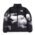 The North Face Black White Cloud Print Puffer Jacket