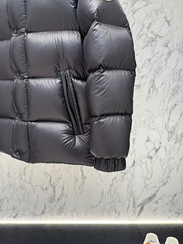 Moncler Black Blue Lining High Collar Puffer Jacket