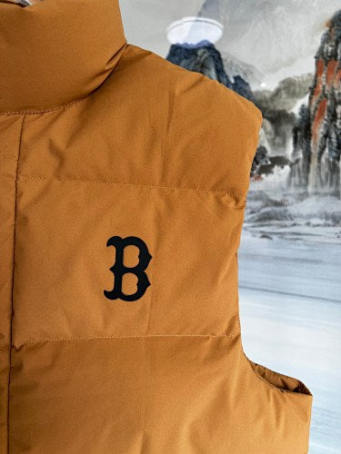 Boston Red Sox Mustard Yellow Quilted Puffer Vest