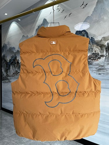 Boston Red Sox Mustard Yellow Quilted Puffer Vest