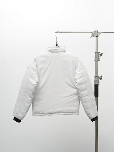 Canada Goose White Stand Collar Zip-Front Puffer Jacket