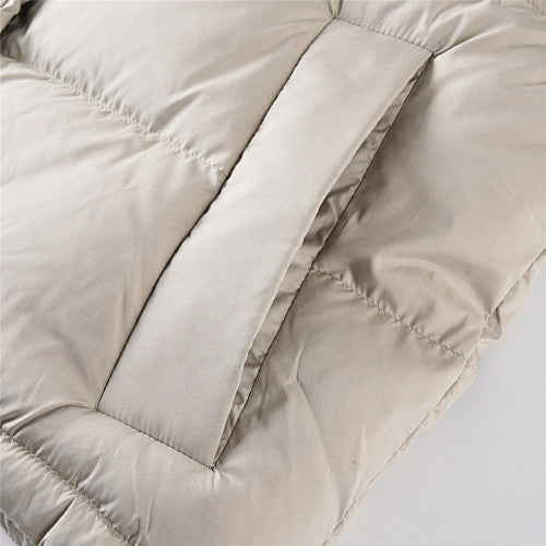 Lululemon Stone Beige Logo Hooded Quilted Puffer Jacket