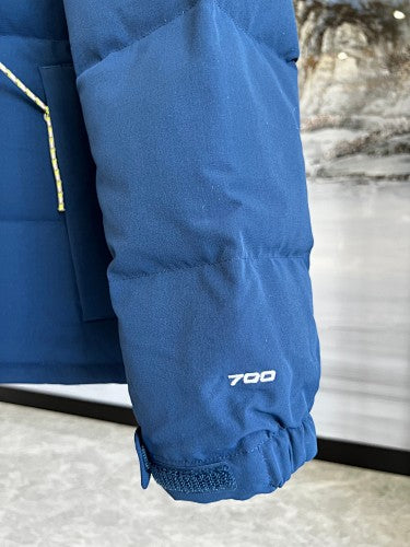 The North Face Blue Olive Green Colorblock Puffer Jacket