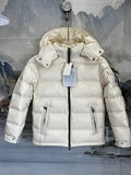 Moncler Ivory White Glossy Hooded Quil quilted Puffer Jacket