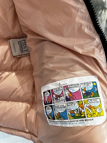 Moncler Rose Gold Glossy Hooded Quilted Puffer Jacket