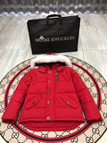 Moose Knuckles Red Quilted Back Hooded Jacket