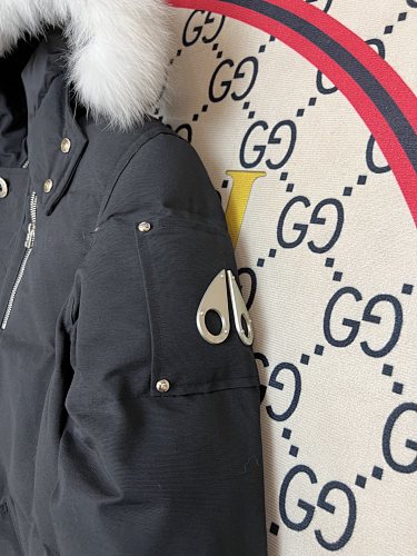 Moose Knuckles Black Quilted Back Hooded Jacket