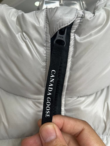 Canada Goose Silver Gray Glossy Quilted Puffer Vest