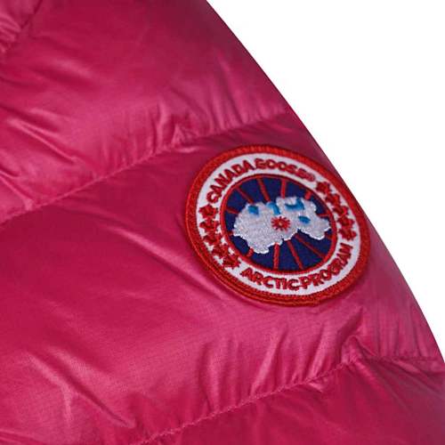 Canada Goose Fuchsia Pink Hooded Puffer Jacket with Contrast Stripes