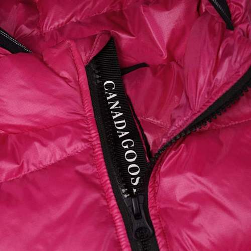 Canada Goose Fuchsia Pink Hooded Puffer Jacket with Contrast Stripes