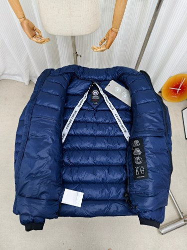 Canada Goose Navy Blue Stand Collar Quilted Puffer Jacket