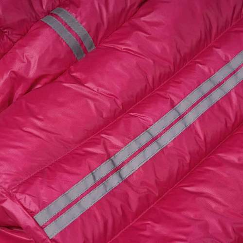 Canada Goose Fuchsia Pink Hooded Puffer Jacket with Contrast Stripes