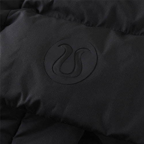 Lululemon Black Tonal Logo Hooded Puffer Jacket