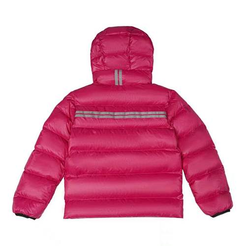 Canada Goose Fuchsia Pink Hooded Puffer Jacket with Contrast Stripes