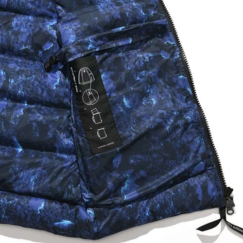 Canada Goose Blue Abstract Print Packable Puffer Vest