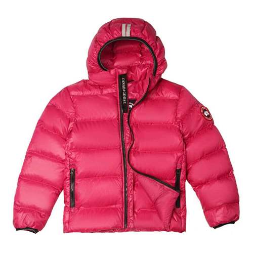 Canada Goose Fuchsia Pink Hooded Puffer Jacket with Contrast Stripes
