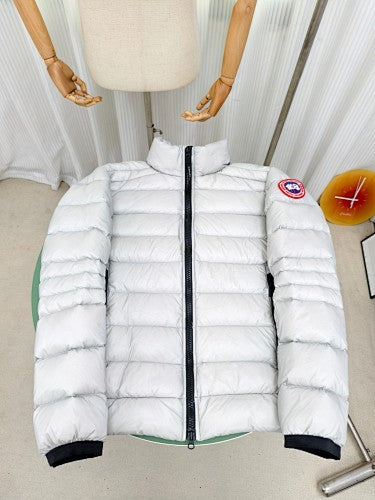 Canada Goose Silver Gray Stand Collar Quilted Puffer Jacket
