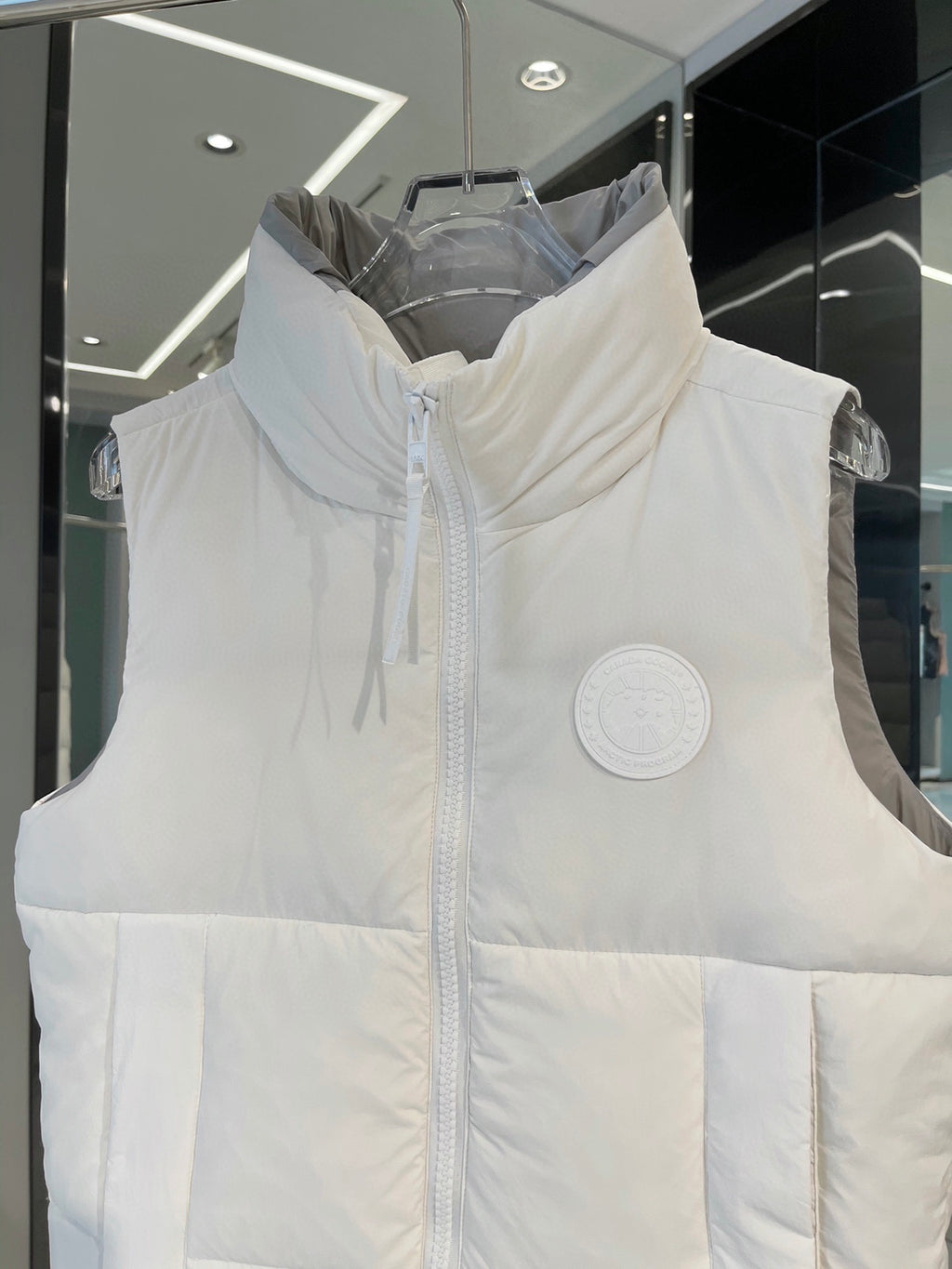 Canada Goose White Tonal Patch Quilted Puffer Vest