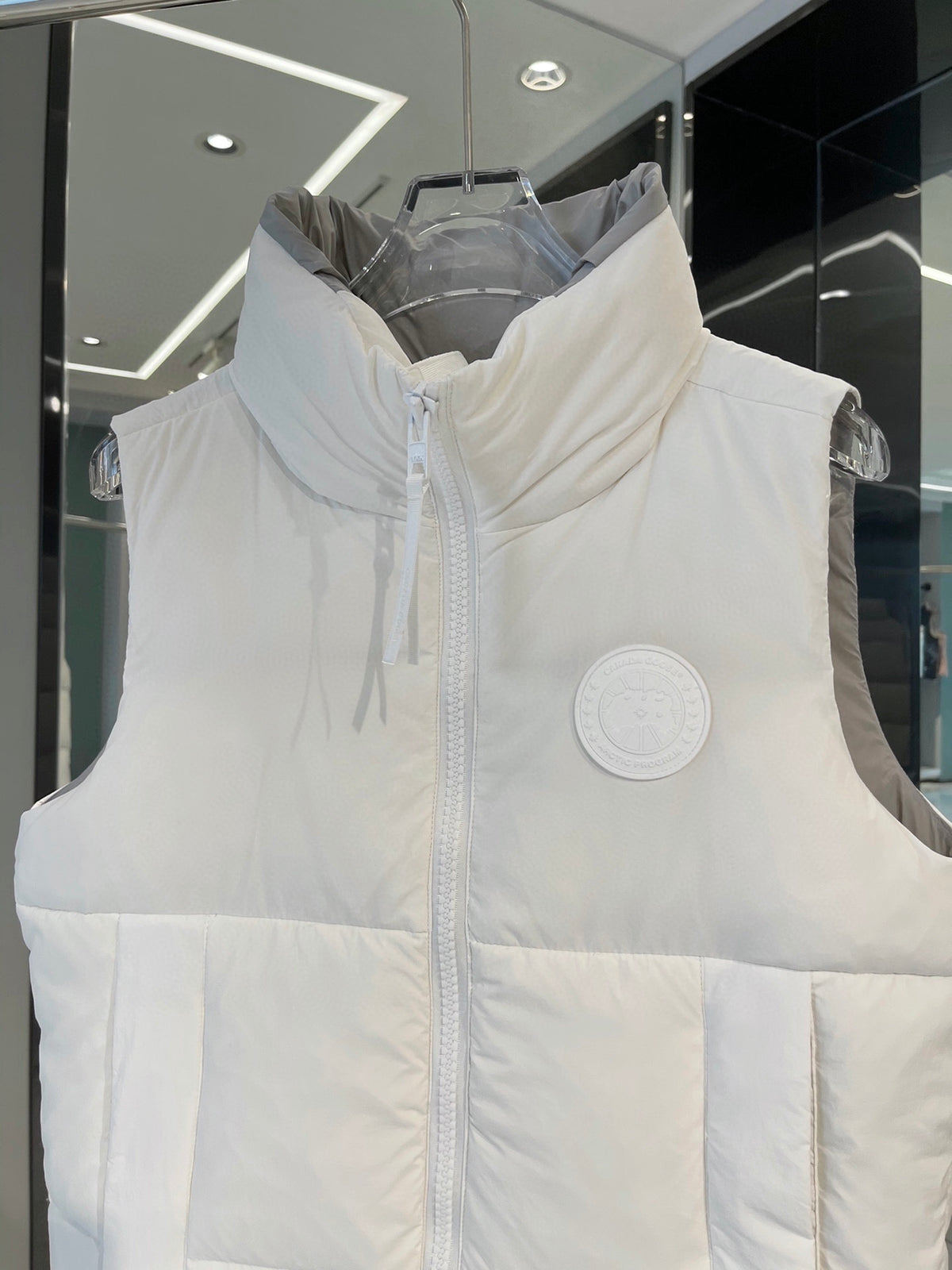 Canada Goose White Tonal Patch Quilted Puffer Vest