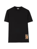 Burberry Check cashmere-patch cotton T-shirt