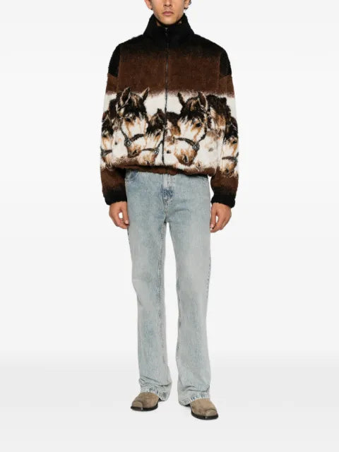 MM6 Maison Margiela horse-print zip-up cardigan