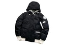 Canada Goose Black Contrast Trim Hooded Bomber Jacket