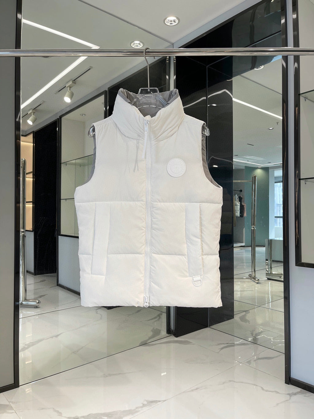 Canada Goose White Tonal Patch Quilted Puffer Vest