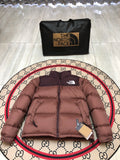 The North Face Rose Brown Burgundy Colorblock Puffer Jacket