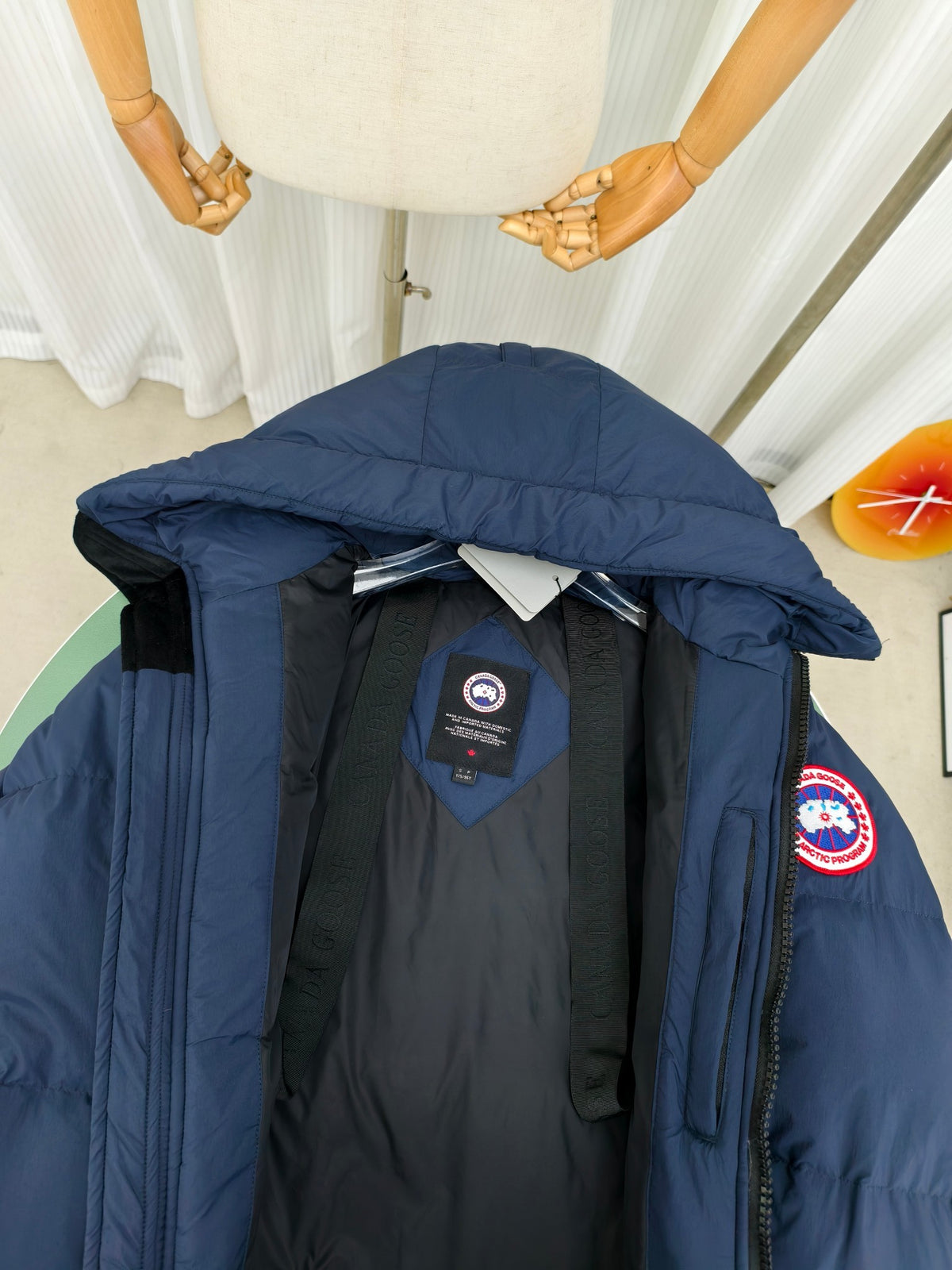 Canada Goose Navy Blue Classic Patch Hooded Puffer Jacket