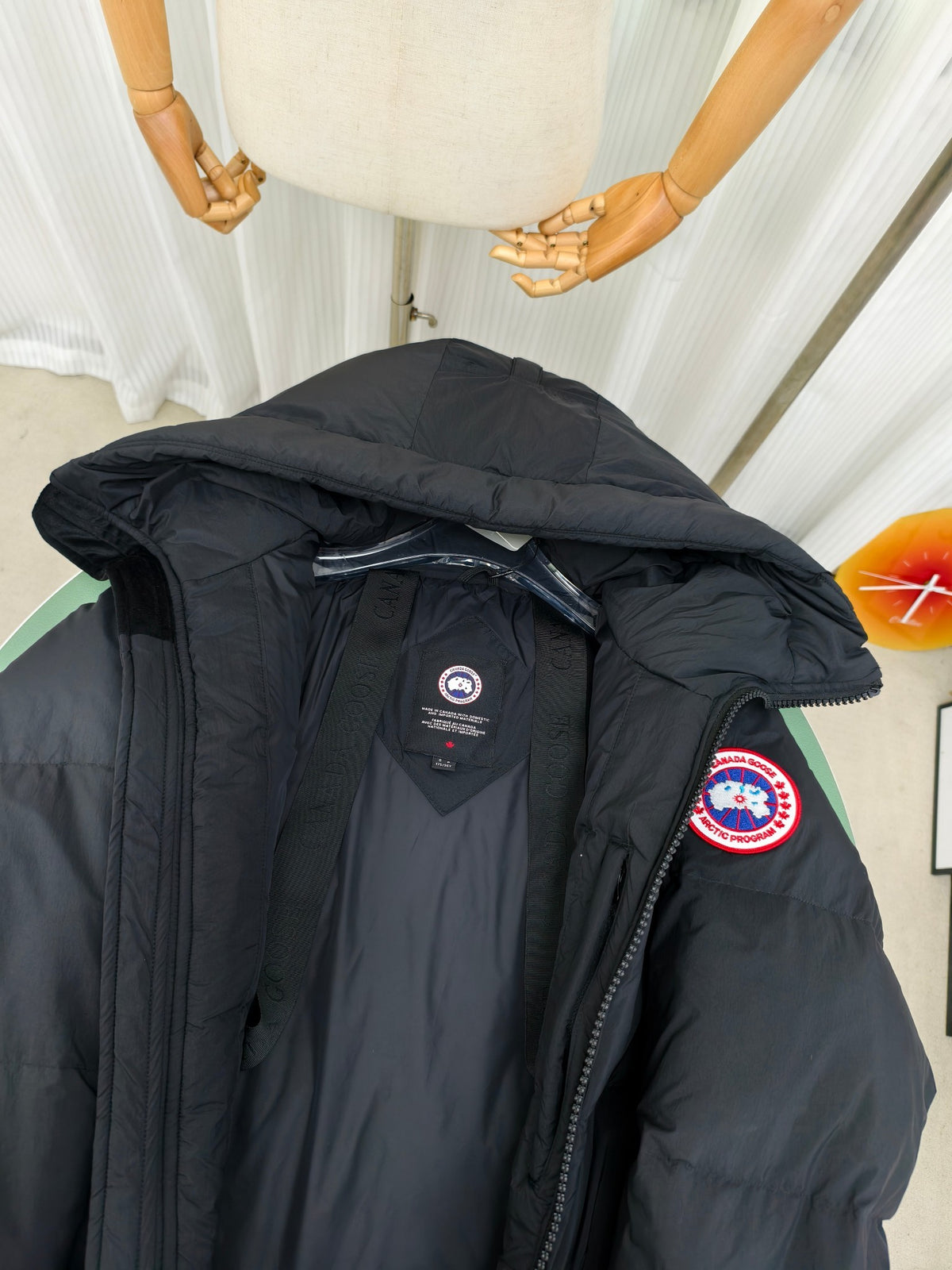 Canada Goose Black Classic Patch Hooded Puffer Jacket