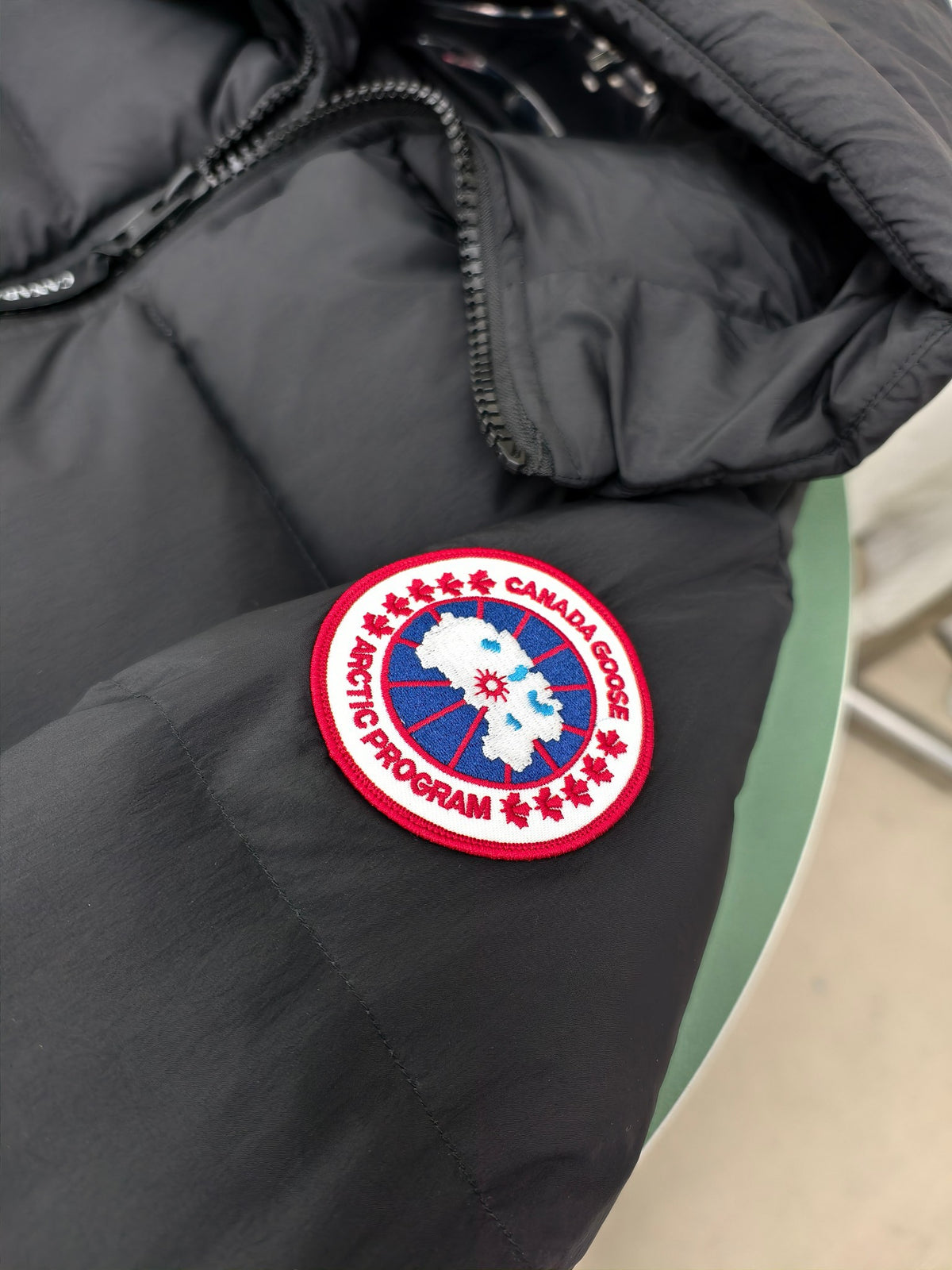 Canada Goose Black Classic Patch Hooded Puffer Jacket