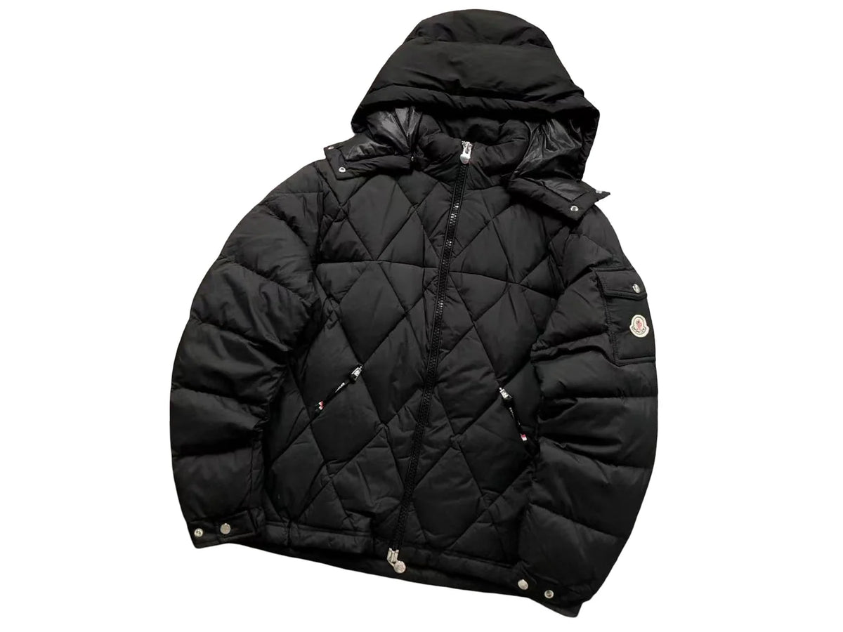 Moncler Black Diamond Quilted Hooded Puffer Jacket