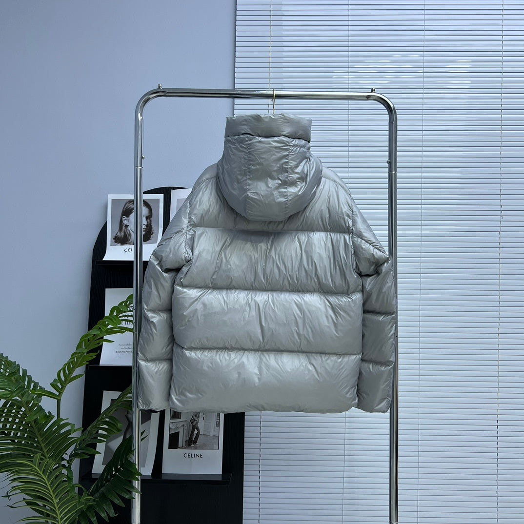 Canada Goose Silver Gray Classic Patch Hooded Puffer Jacket