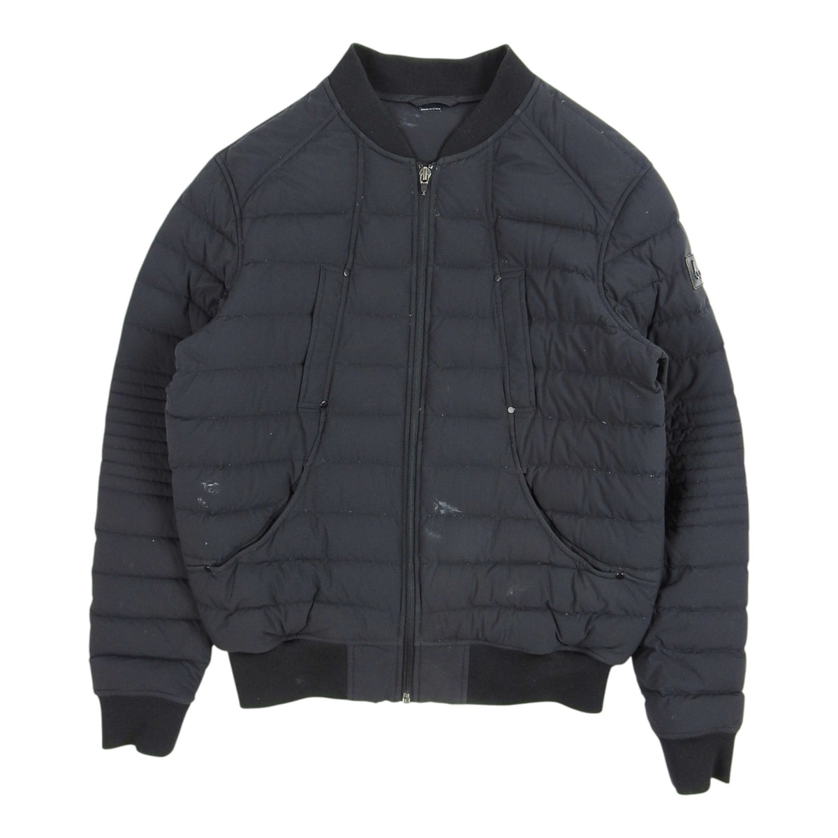Moncler Black Quilted Zip-Front Bomber Jacket