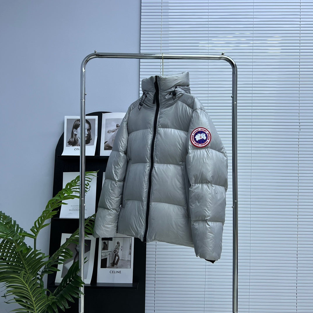 Canada Goose Silver Gray Classic Patch Hooded Puffer Jacket