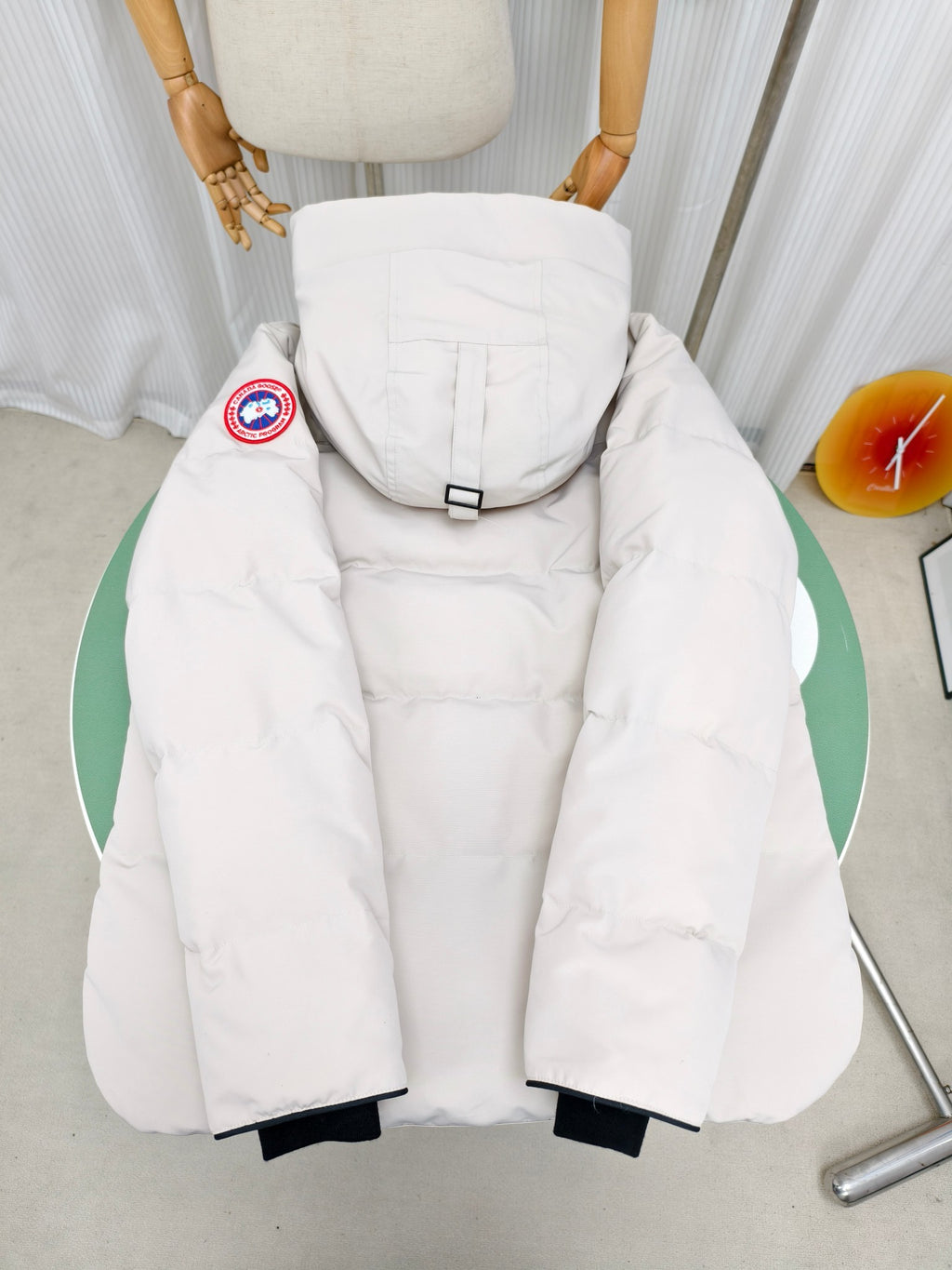 Canada Goose Ivory White Quilted Hooded Puffer Jacket