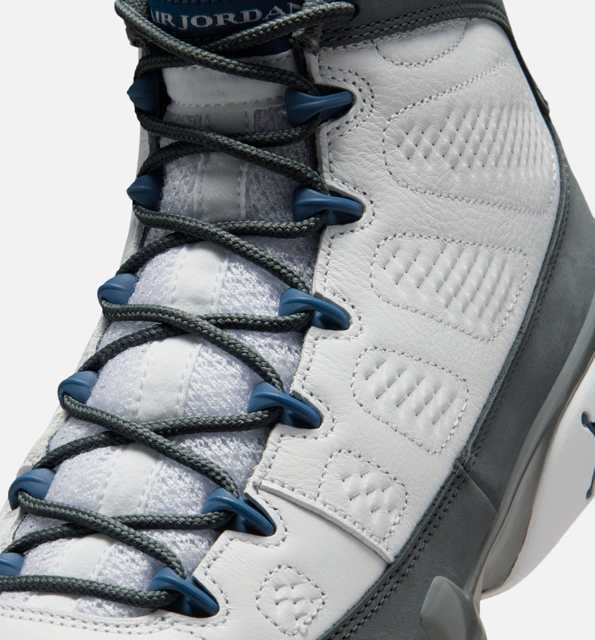 Air Jordan 9 Retro 'Flint Grey and French Blue' - Men's Lifestyle Sneaker (White/French Blue/Flint Grey)