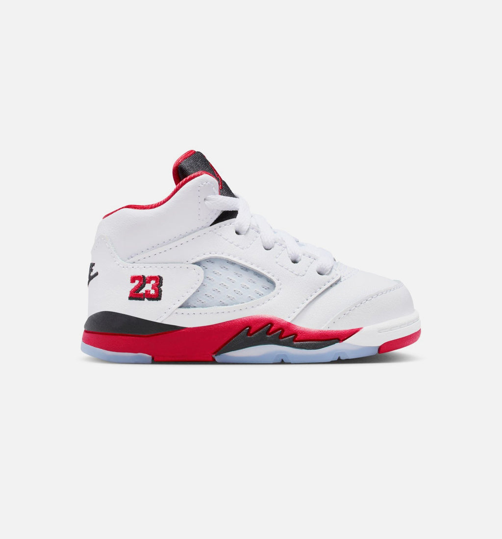 Air Jordan 5 Retro "Fire Red" Infant/Toddler Shoe – Fire Red/White