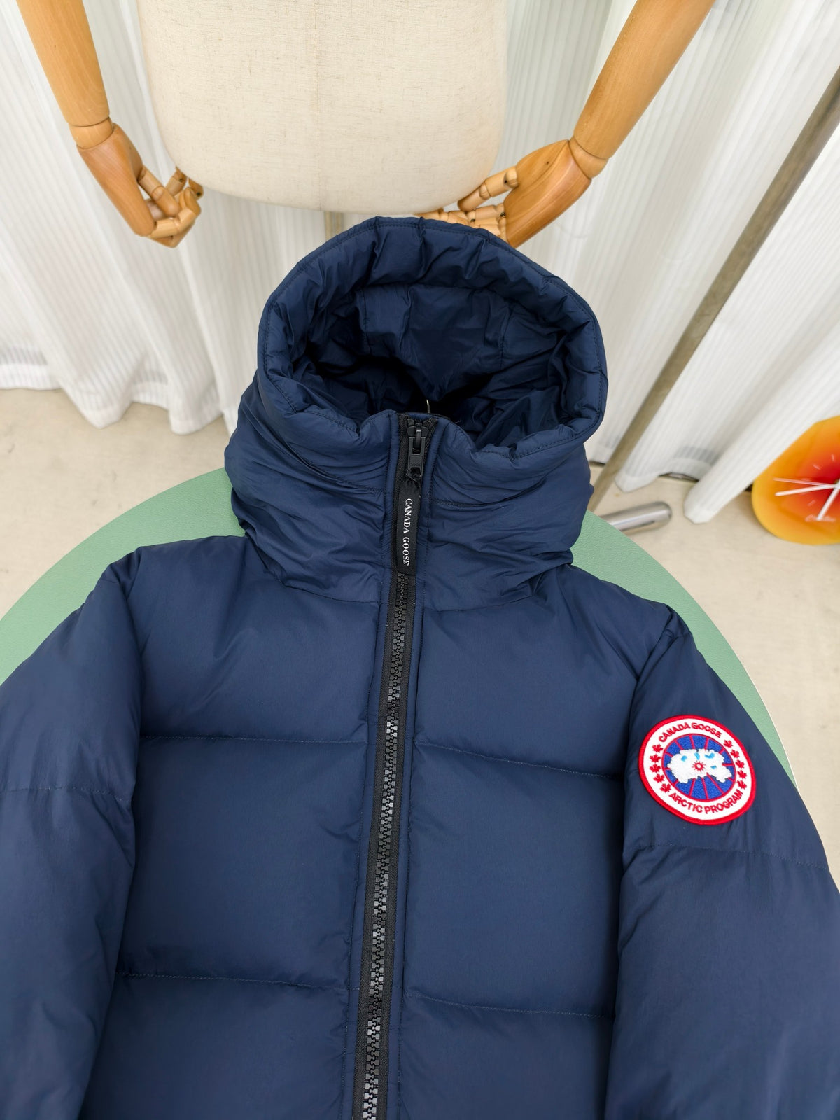 Canada Goose Navy Blue Classic Patch Hooded Puffer Jacket